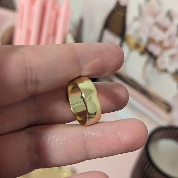 2 For $5 Item: Pink & White Checkered Pattern Gold Ring NWOT! - Picture 3 of 5